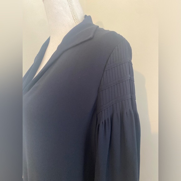 Massimo Dutti Tie Detail Navy Blue Dress Size 6 NWT - Picture 6 of 8